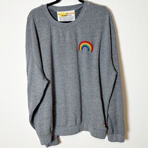 Aviator Nation Sweatshirt Grey Rainbow Embroidery Extra Large